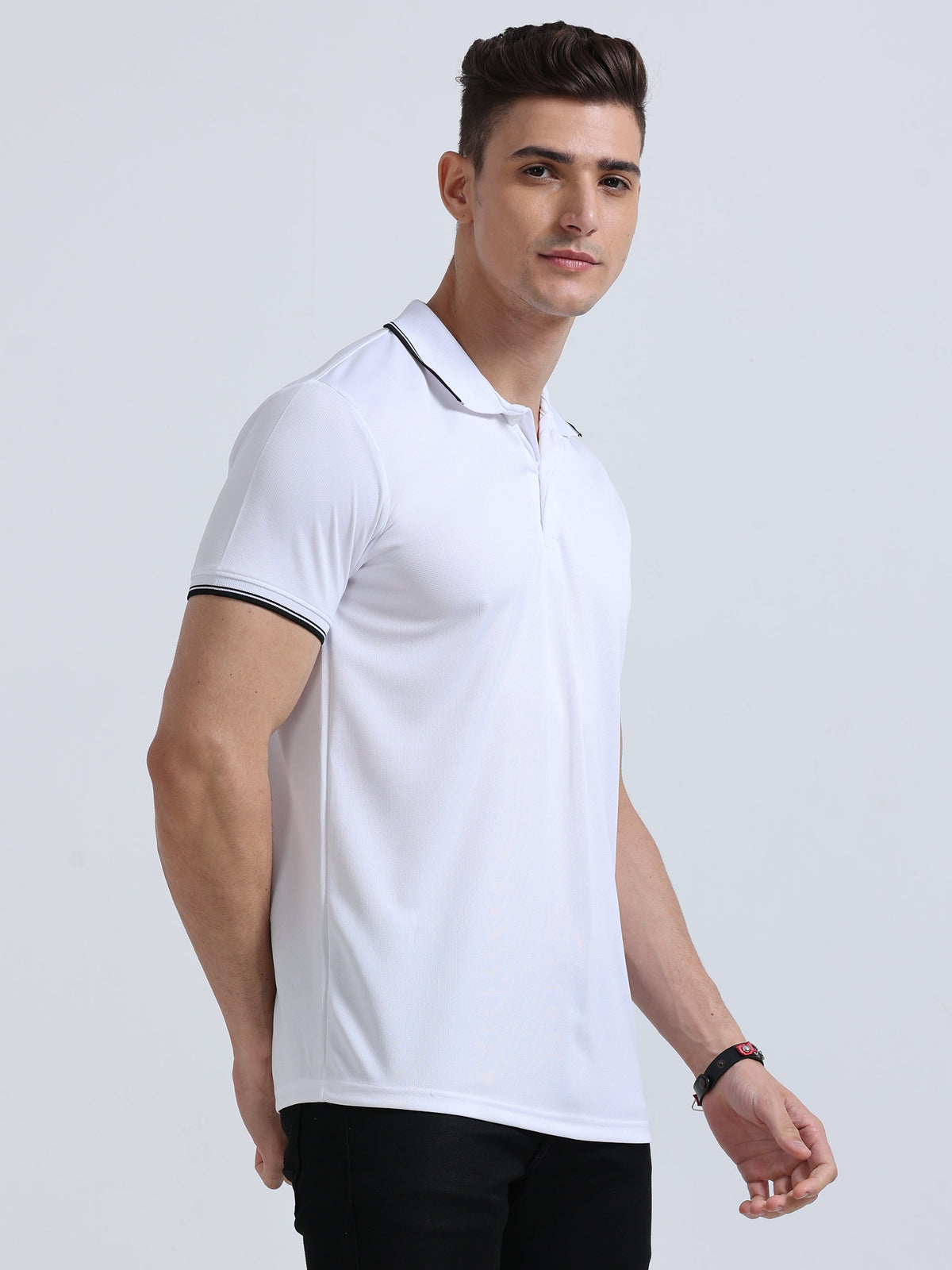 White with Black Tipping