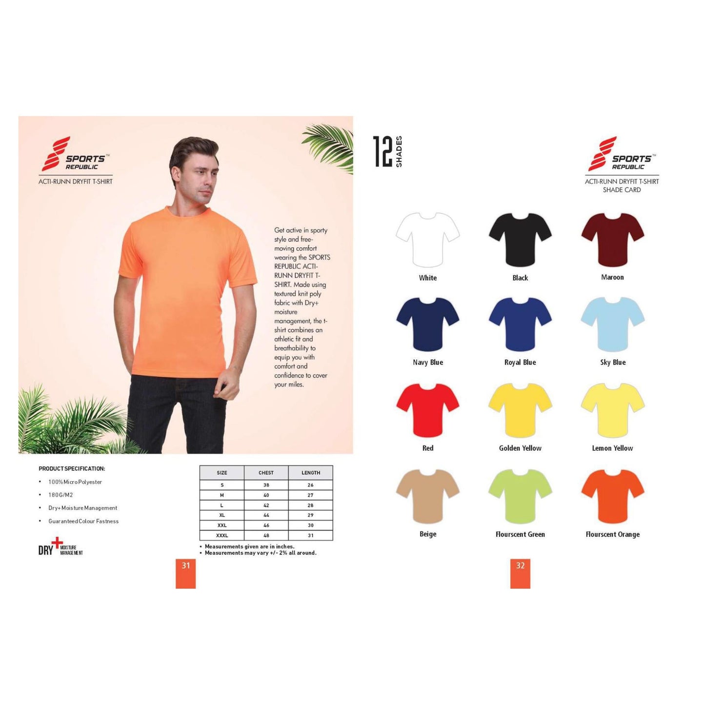 ACTI - RUNN DRYFIT - ROUND NECK T SHIRT MARSH Corporate gifts
