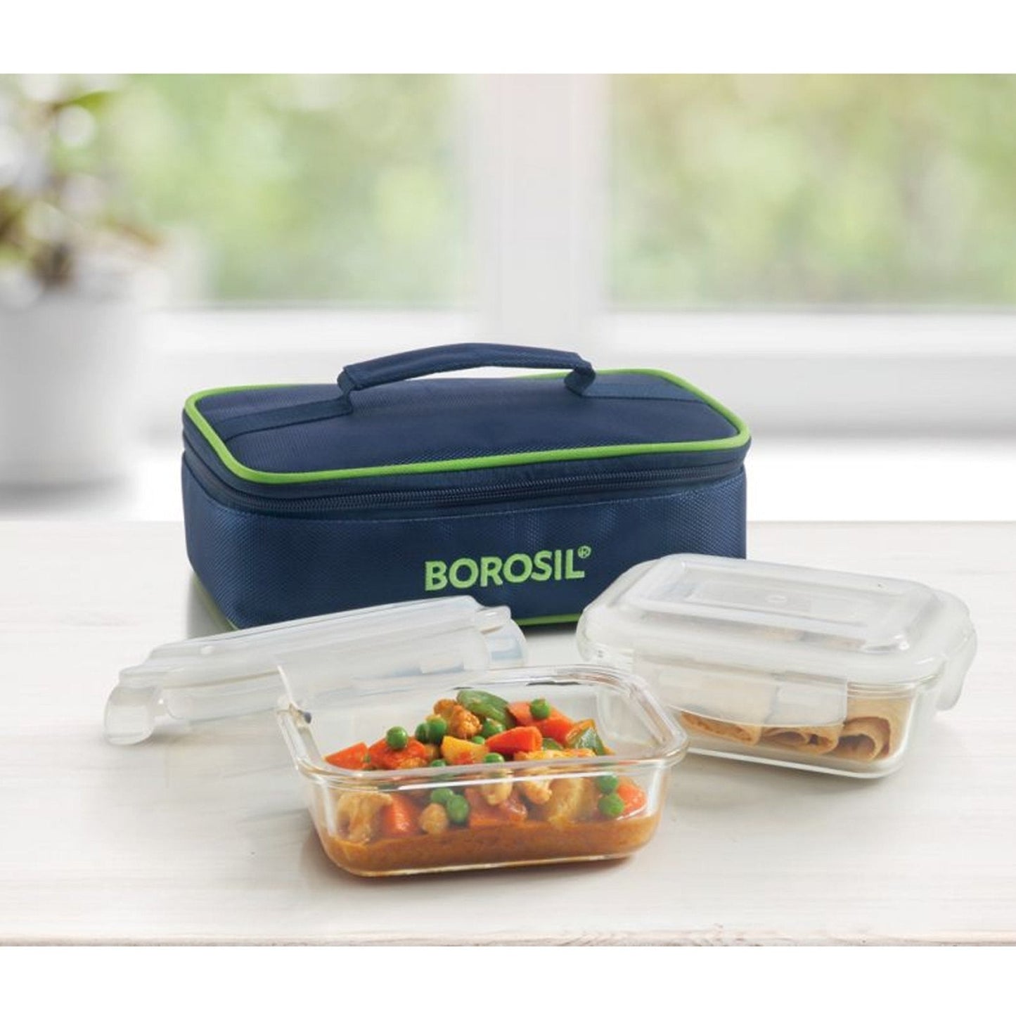 2 Rectangular Microwavable Glass Lunch Box (Classic Flat) - ITFRECT370H MARSH Corporate gifts