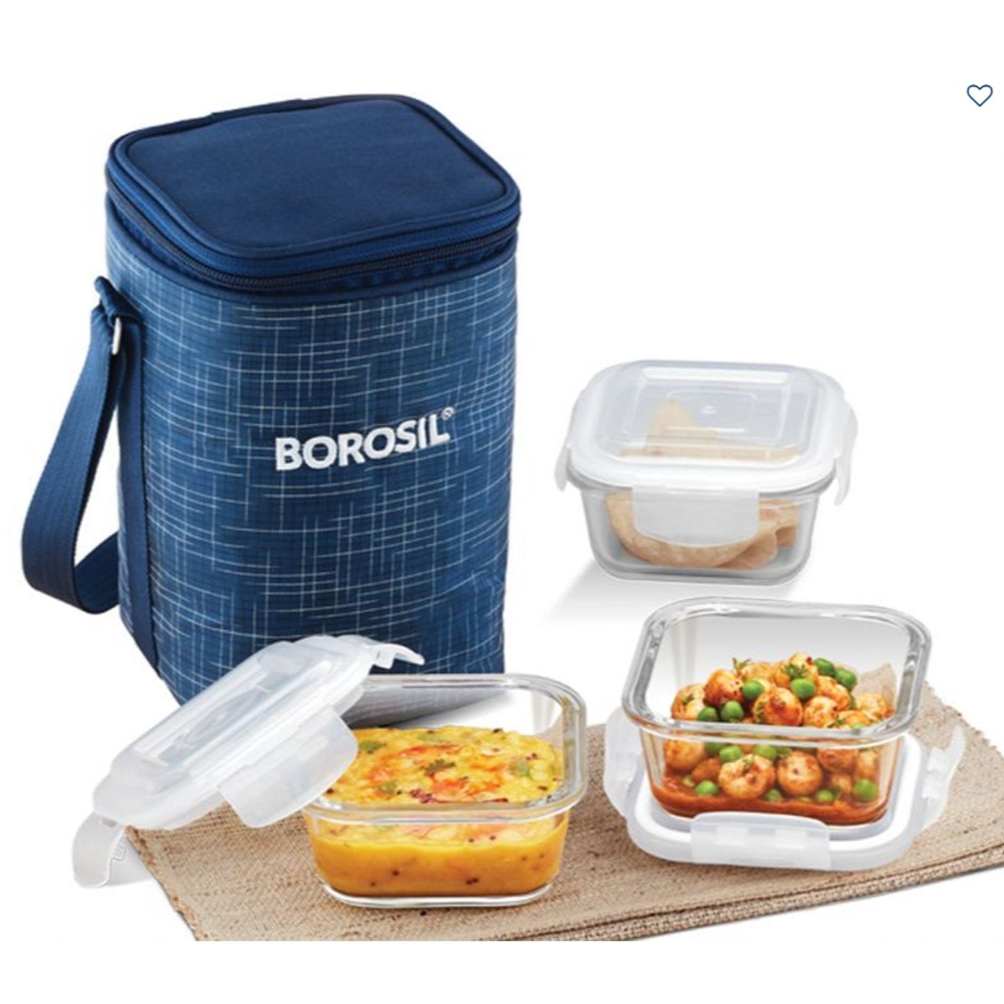 3 Square Microwavable Glass Lunch Box (D'sign) - ICYS3IND320 MARSH Corporate gifts