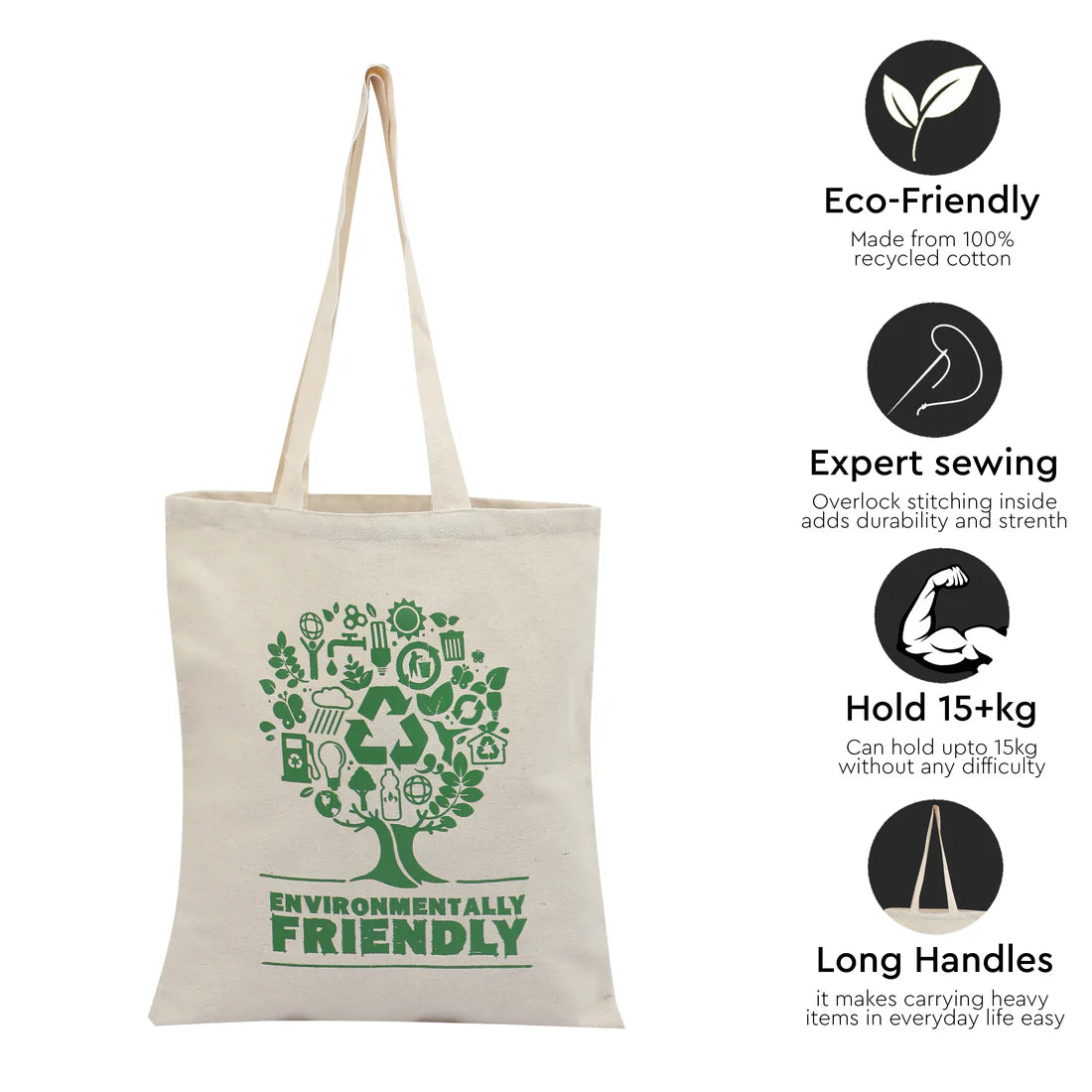 Eco Natural Canvas Cotton Bag 15 x 13 225 GSM Marsh Clothing