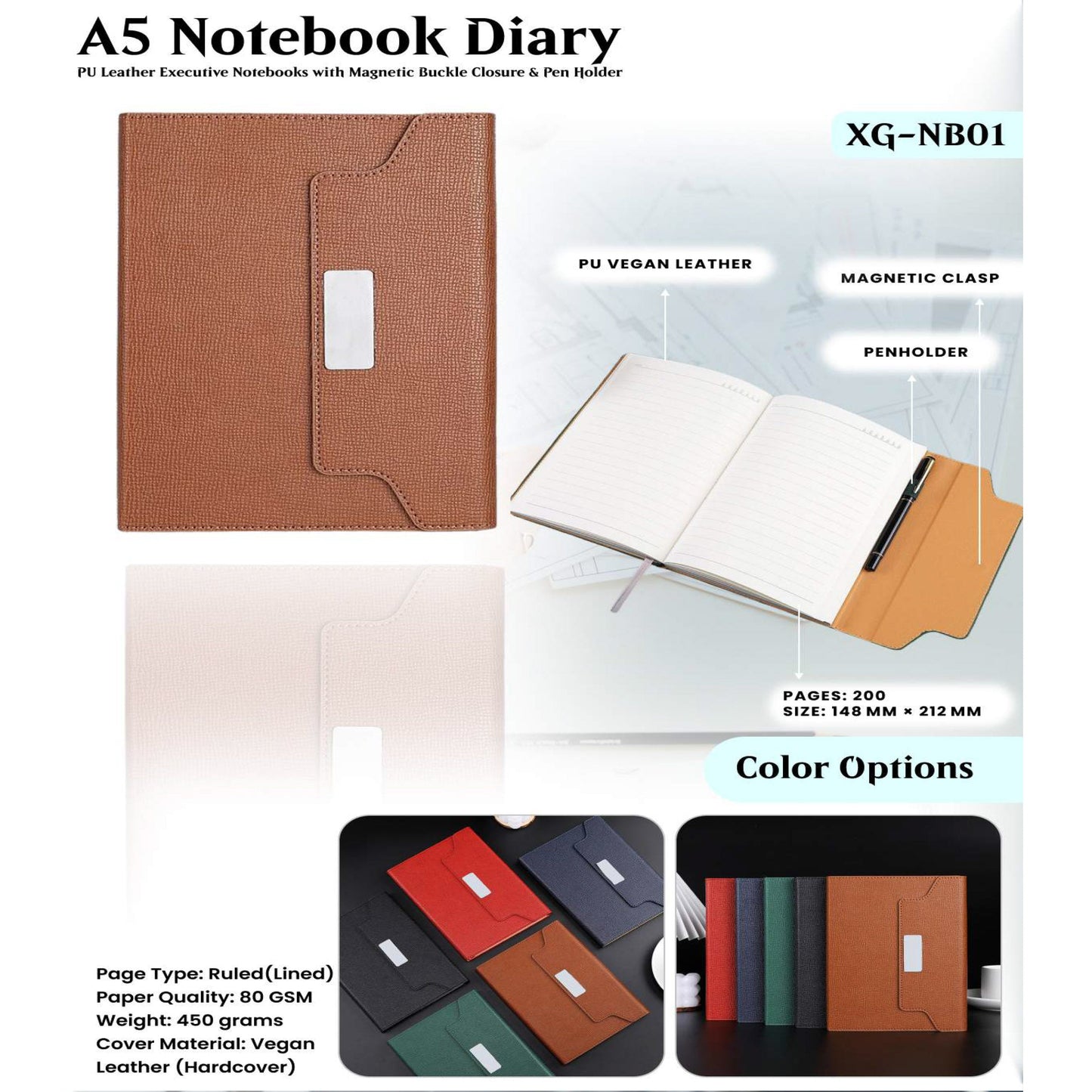 A5 Notebook Diary XG - NB01 MARSH Corporate gifts