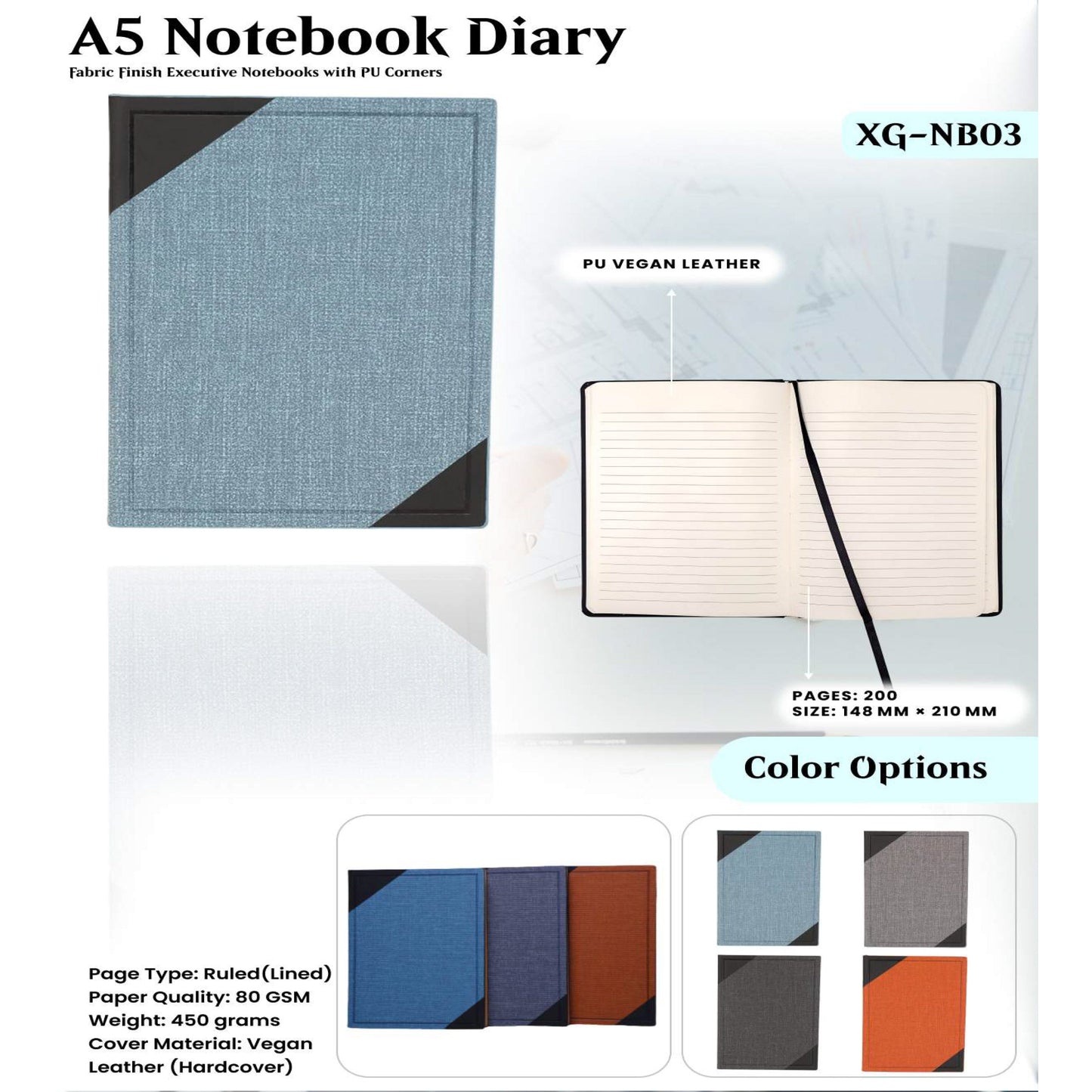 A5 Notebook Diary XG - NB03 MARSH Corporate gifts