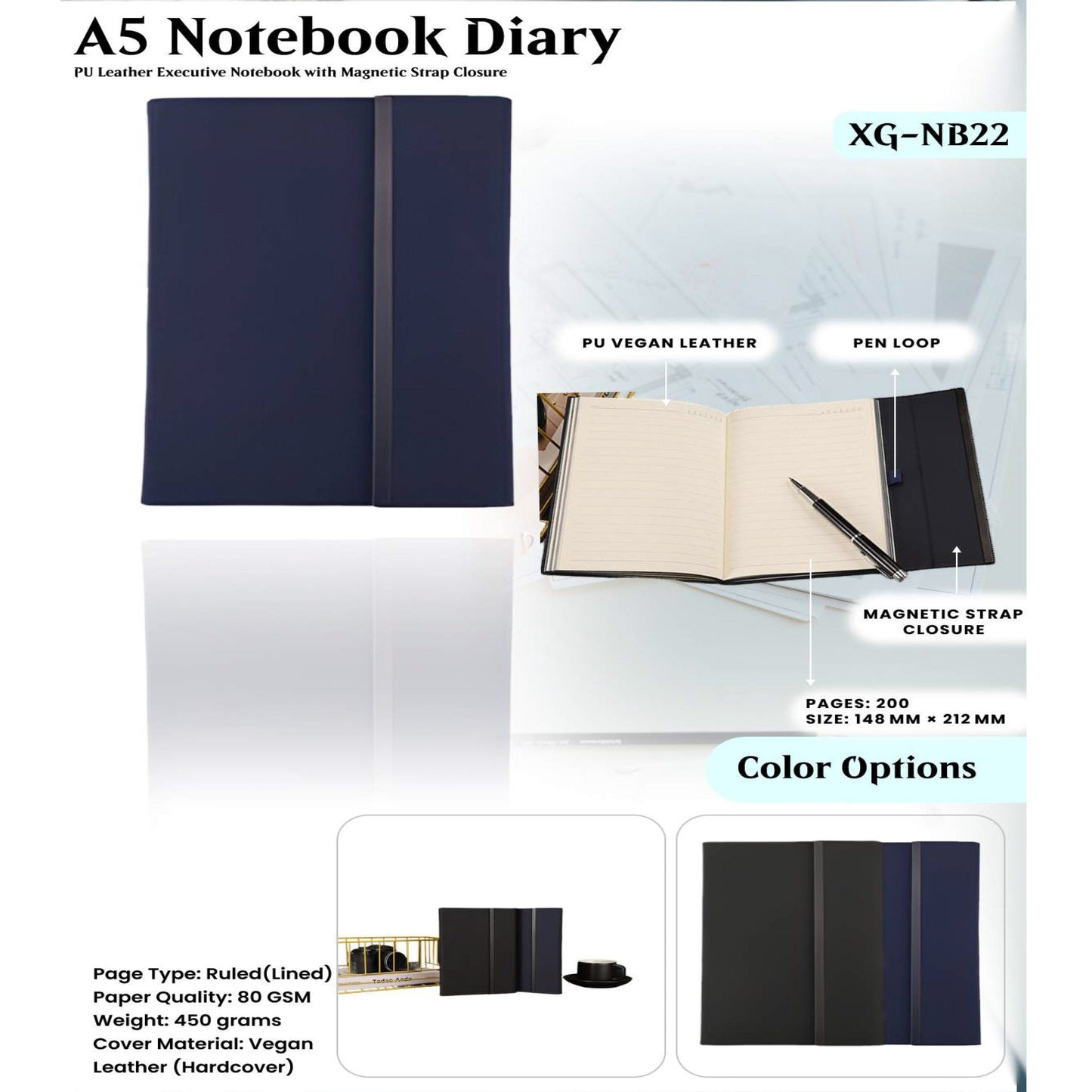 A5 Notebook Diary XG - NB22 MARSH Corporate gifts