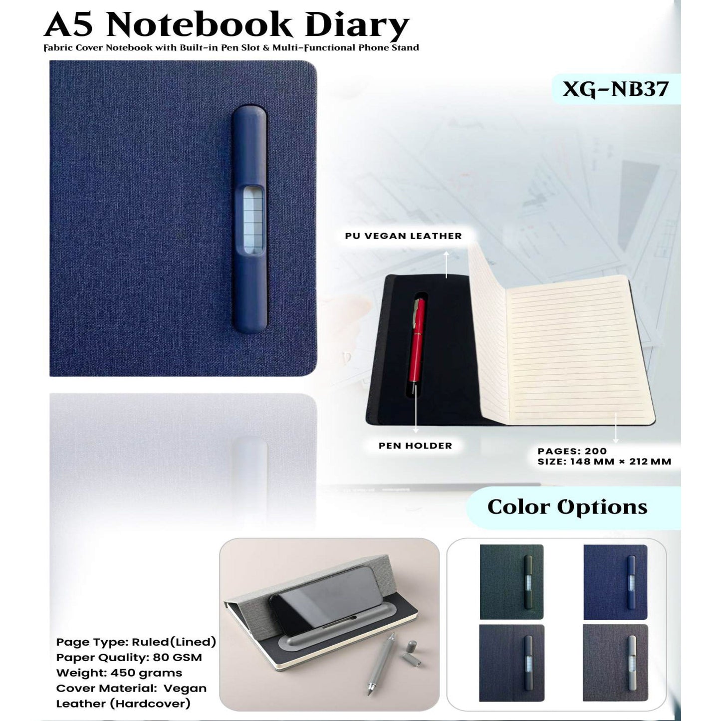 A5 Notebook Diary XG - NB37 MARSH Corporate gifts