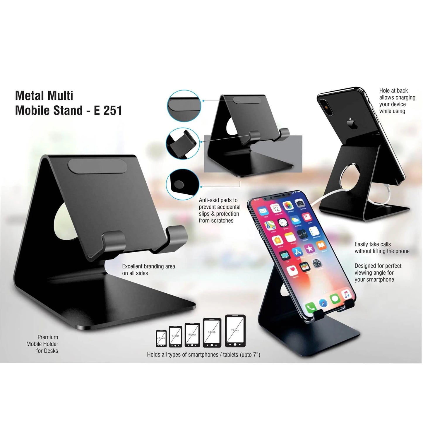 Metal universal mobile stand - E 251 MARSH Corporate gifts