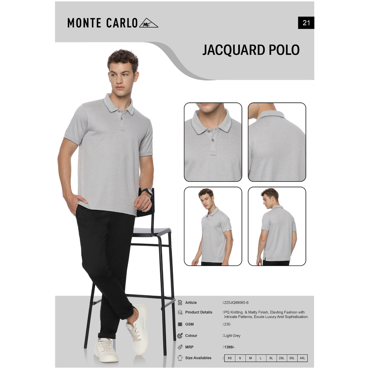 Monte Carlo Jacquard Polo T-shirt