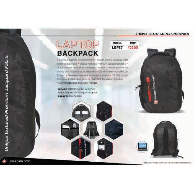 SWISS MILITARY - LAPTOP BACKPACK BAG - LBP87 MARSH Corporate gifts