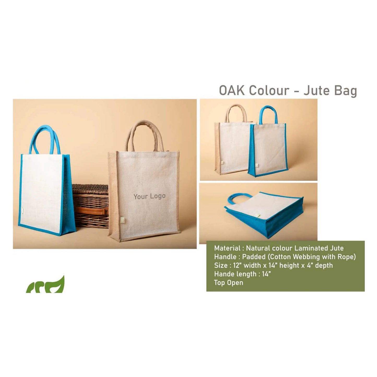 OBLIQUE - OAK COLOUR - JUTE BAG MARSH Corporate gifts