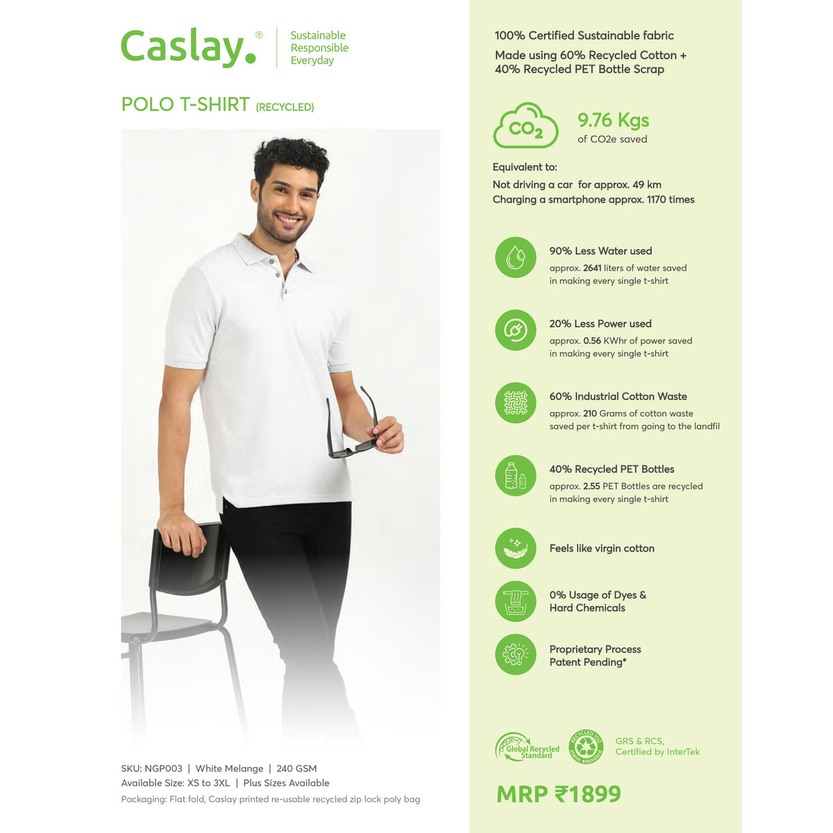 Caslay Recycled Polo T-shirt
