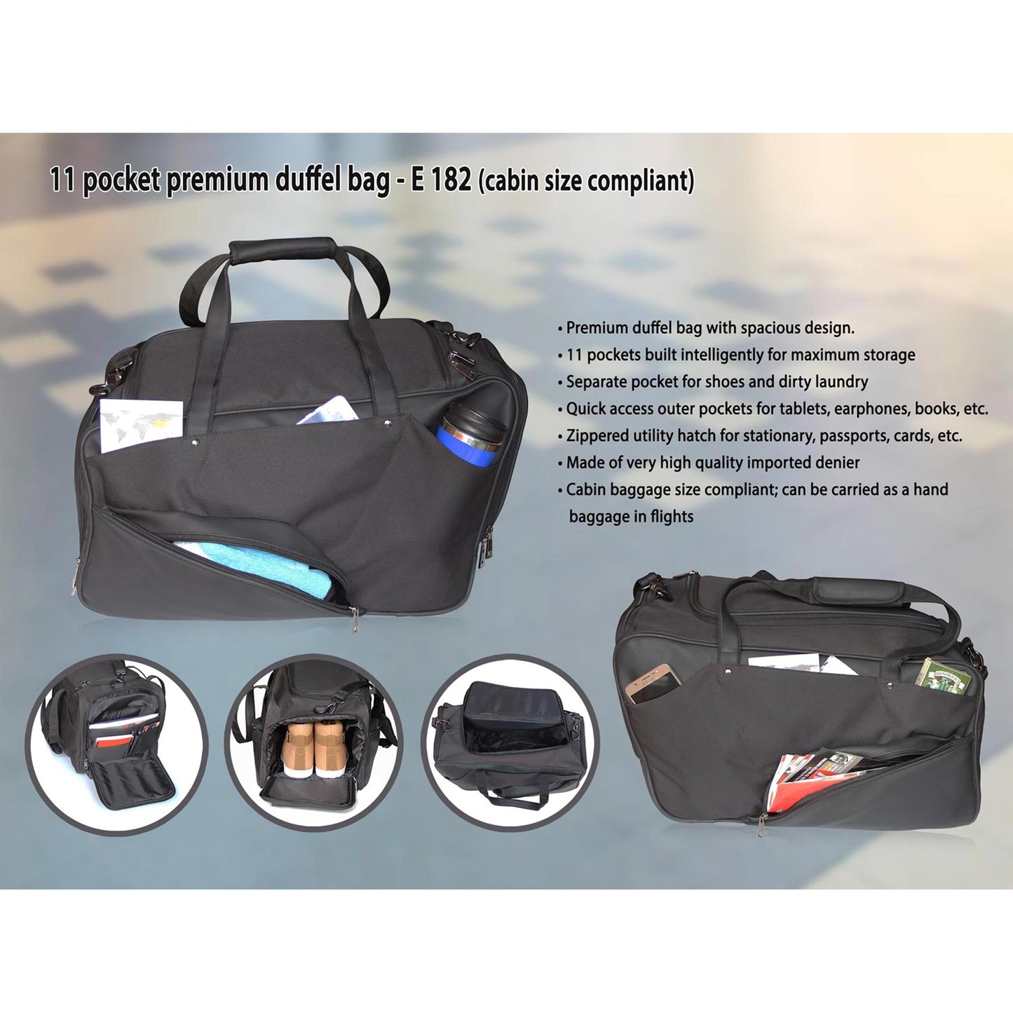 11pocket premium duffel bag (cabin size) - S-E 182 MARSH Corporate gifts
