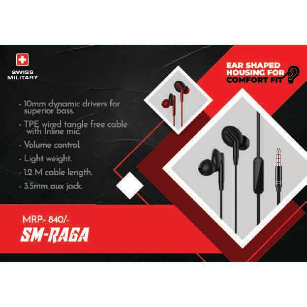 SWISS MILITARY - EARPHONE - SM-RAGA MARSH Corporate gifts