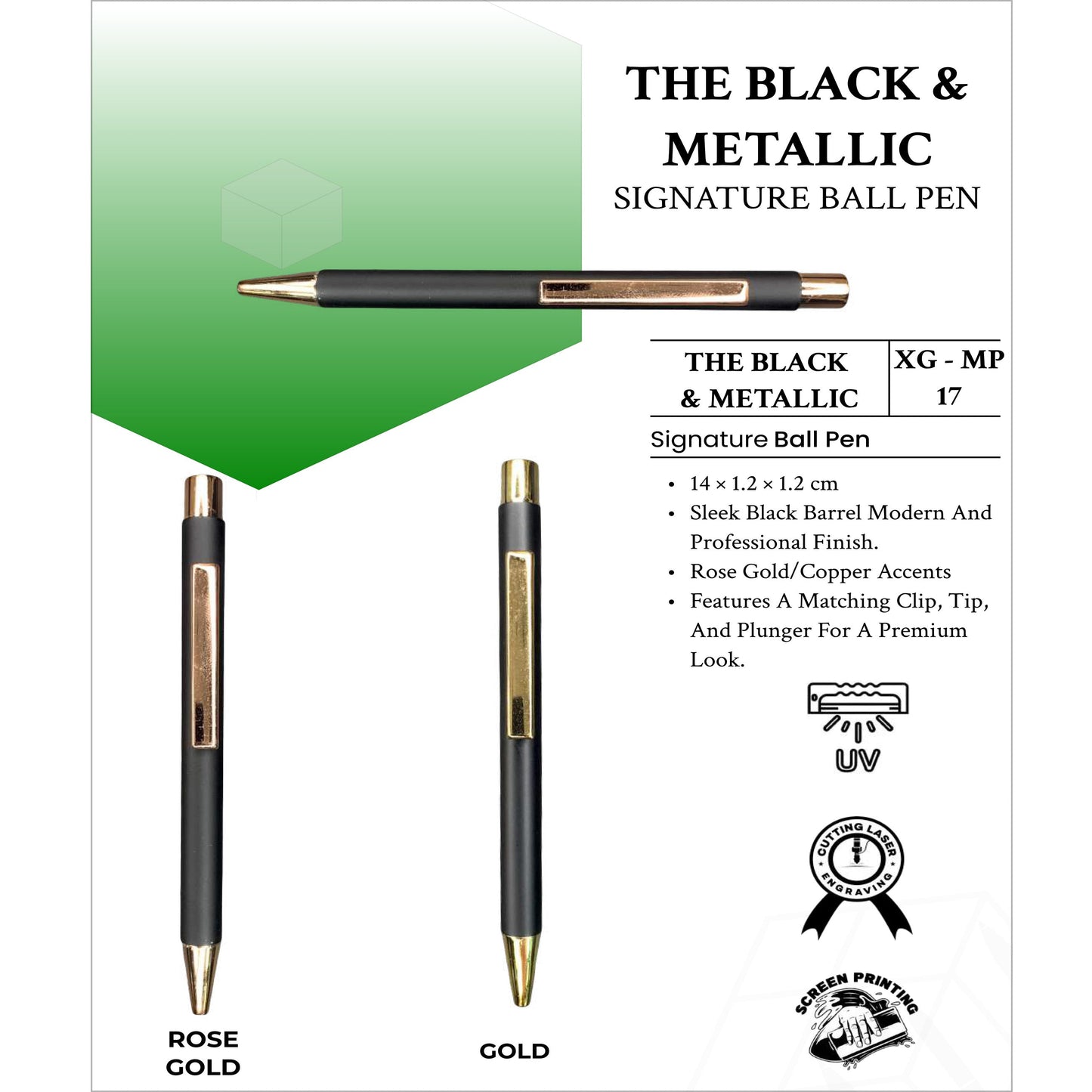 The Black & Metallic Signature Ball Pen XG- MP17 MARSH Corporate gifts