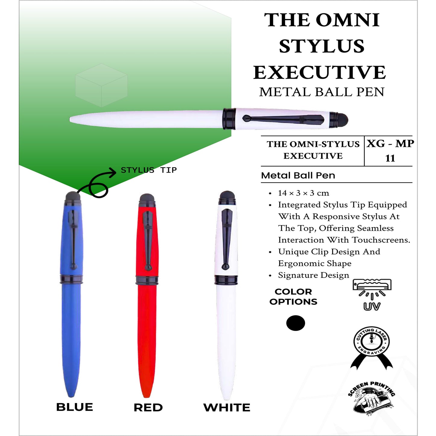 The Omni Stylus Executive Metal Ball Pen XG - MP11 MARSH Corporate gifts