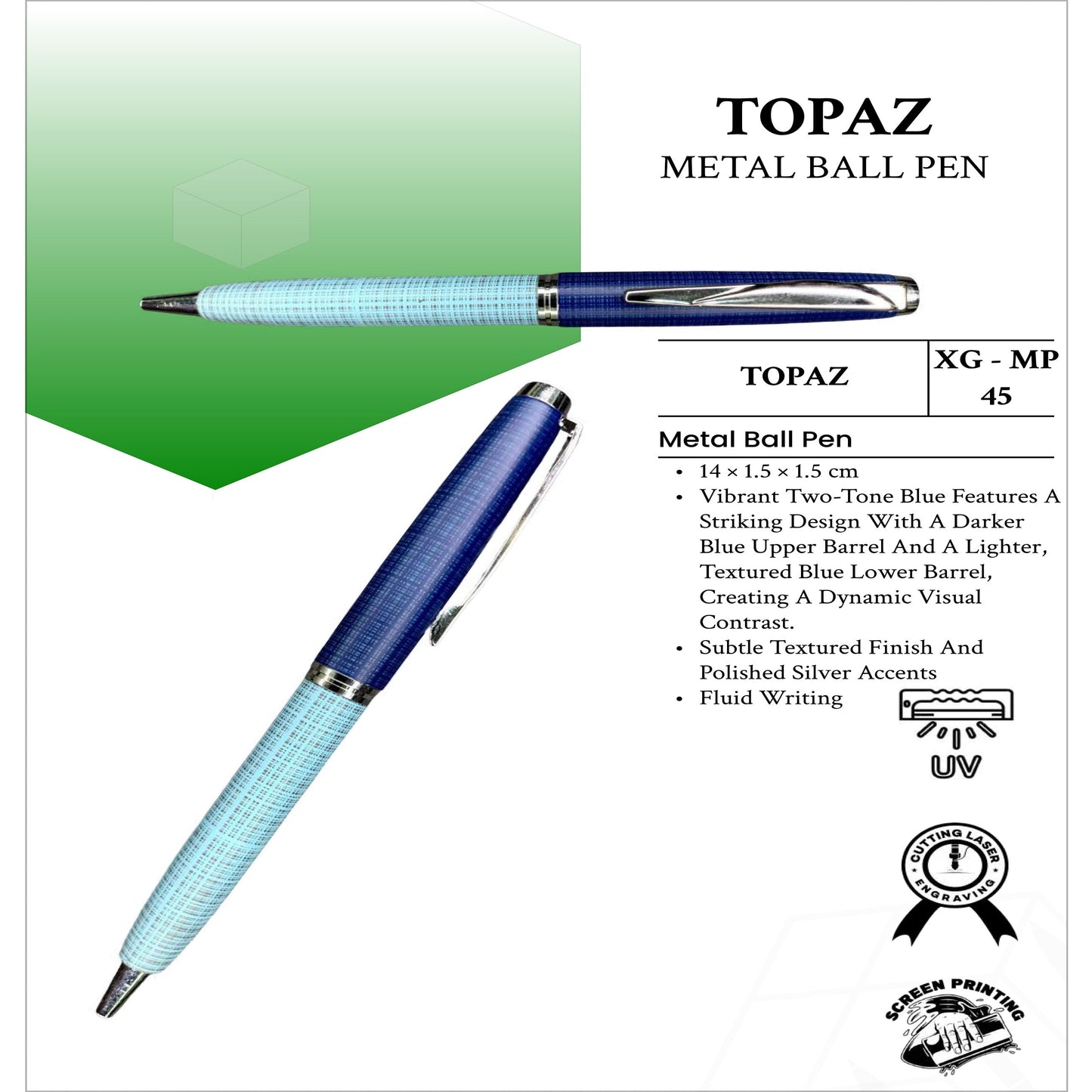 Topaz Metal Ball Pen XG - MP45 MARSH Corporate gifts