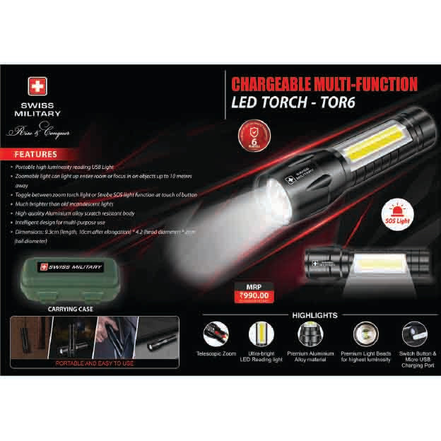 SWISS MILITARY - LED TORCH - TOR-6 MARSH Corporate gifts