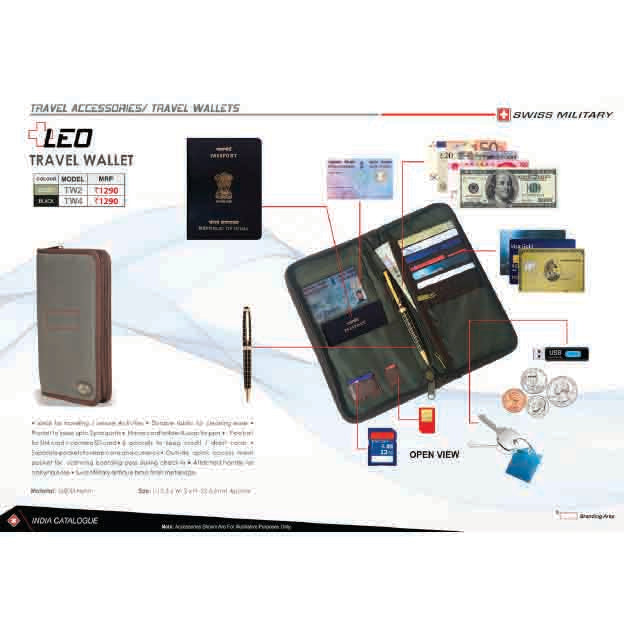SWISS MILITARY - TRAVEL WALLET -TW2 &TW4 MARSH Corporate gifts