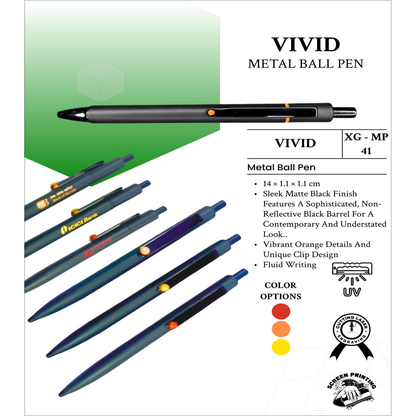 Vivid Metal Ball Pen XG - MP41 MARSH Corporate gifts