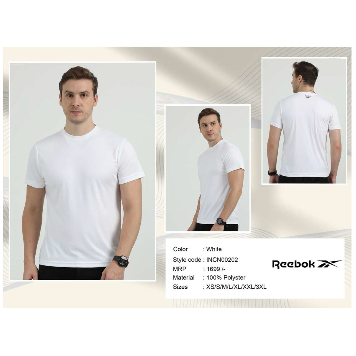 Reebok Polyester Round Neck T-shirt