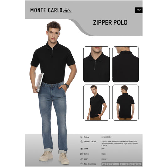 Monte Carlo Zipper Polo T-shirt