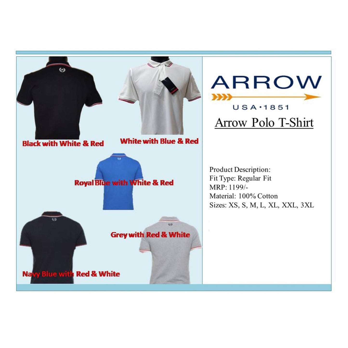 Arrow Polo T Shirt with Tipping MARSH Corporate gifts