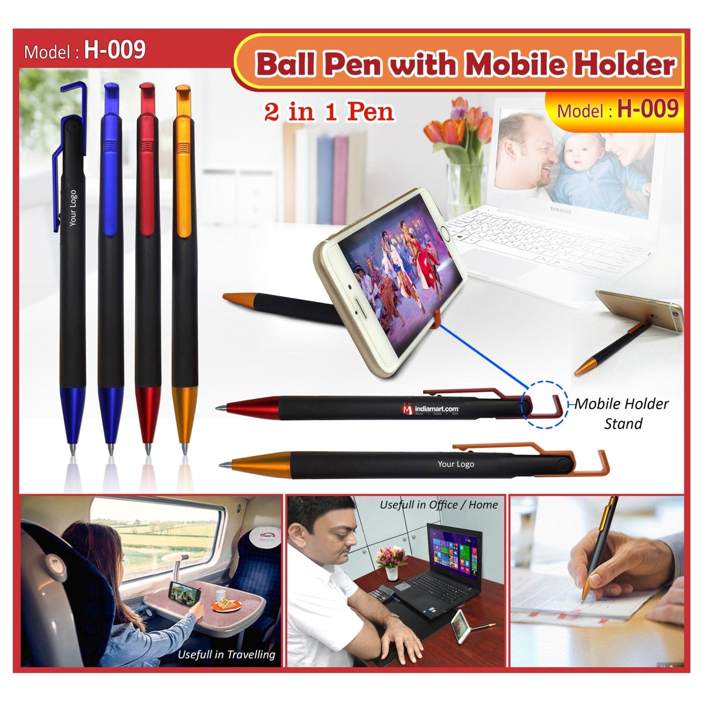 Ball pen With Mobile Holder H - 009 MARSH Corporate gifts