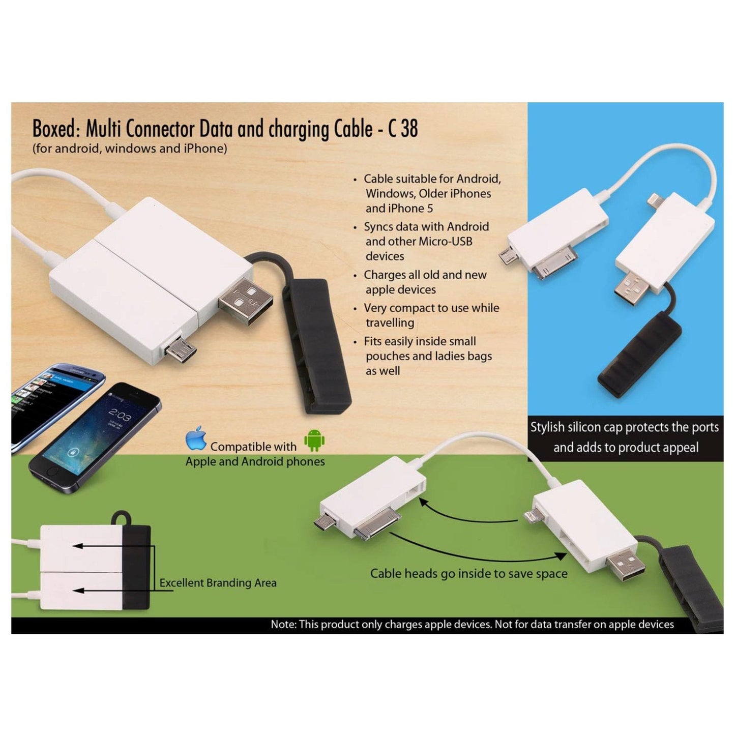 Boxed: Multi Connector Data And Charging Cable - C 38 MARSH Corporate gifts