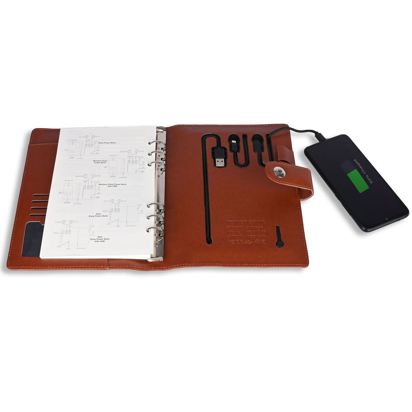 Diary Power Bank 5000 mAh Brown (Button) MARSH Corporate gifts