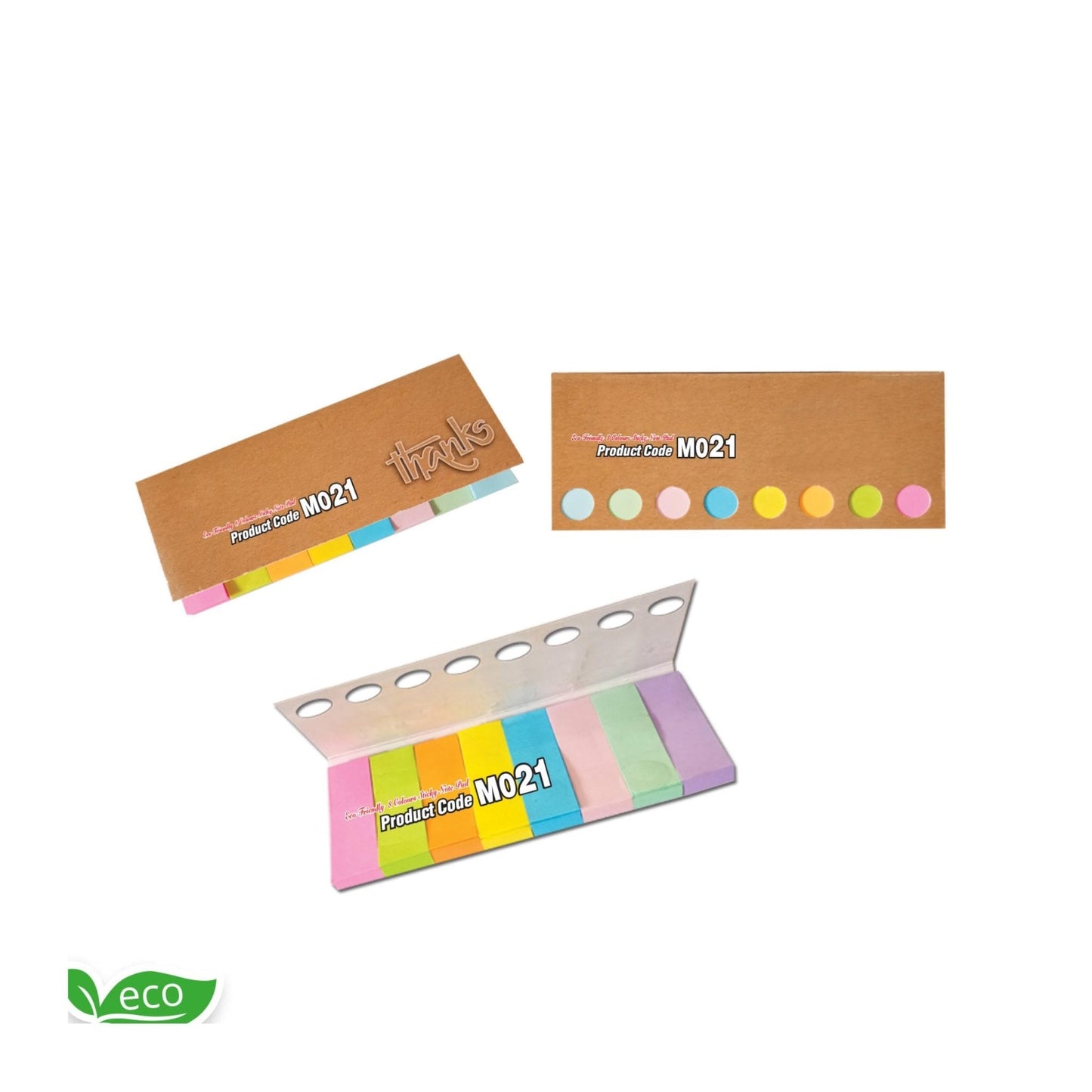 Eco-Friendly 8 Colours Sticky Note Pad MARSH Stationery