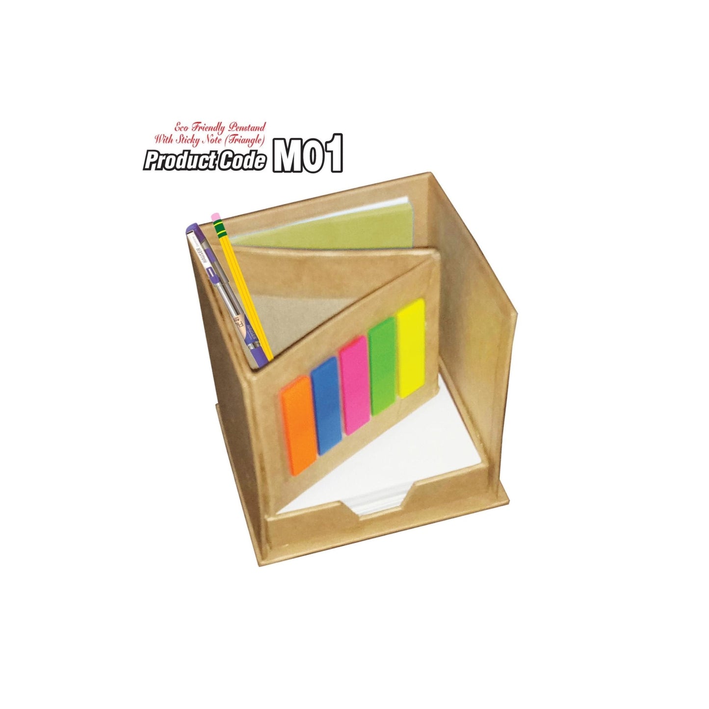 Eco-Friendly Penstand With Sticky Note (Triangle) MARSH Stationery