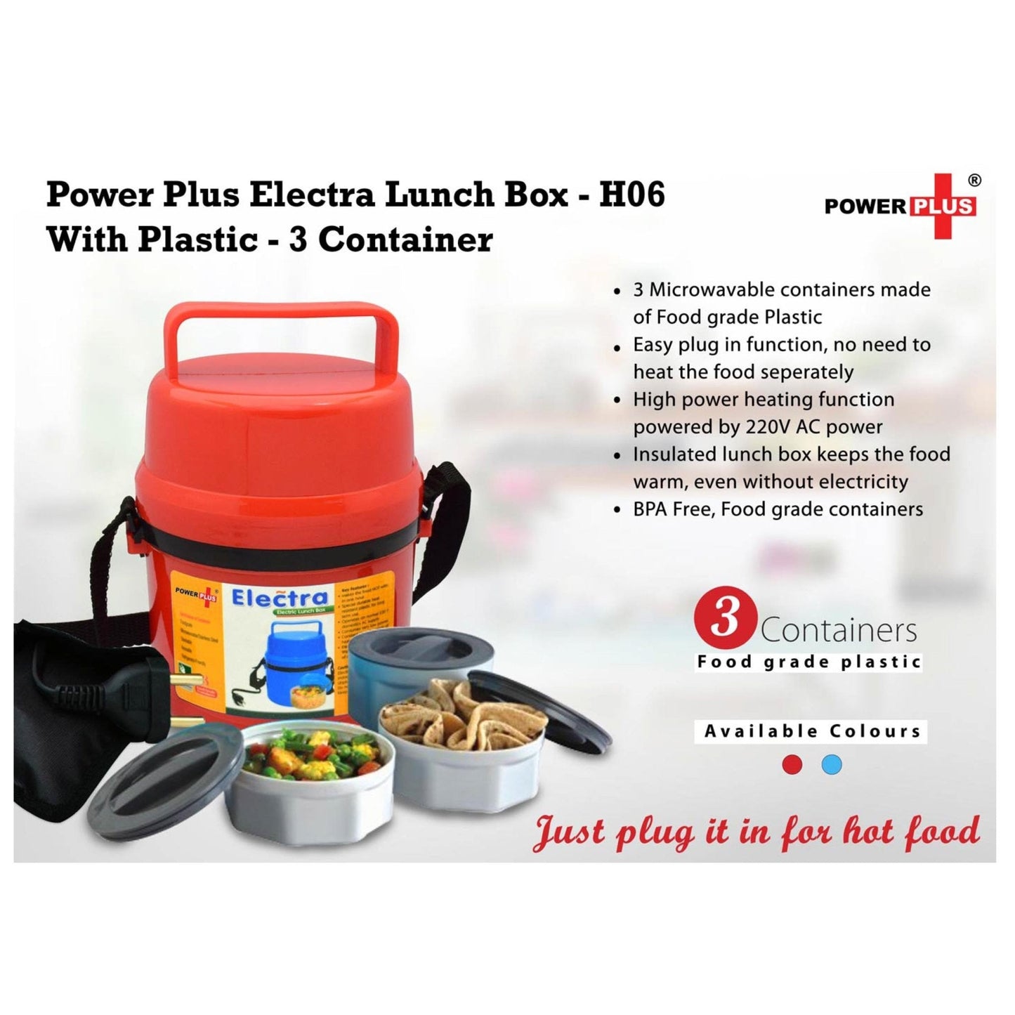 Electra Lunch Box Plastic 3 Container - H 06 MARSH Corporate gifts