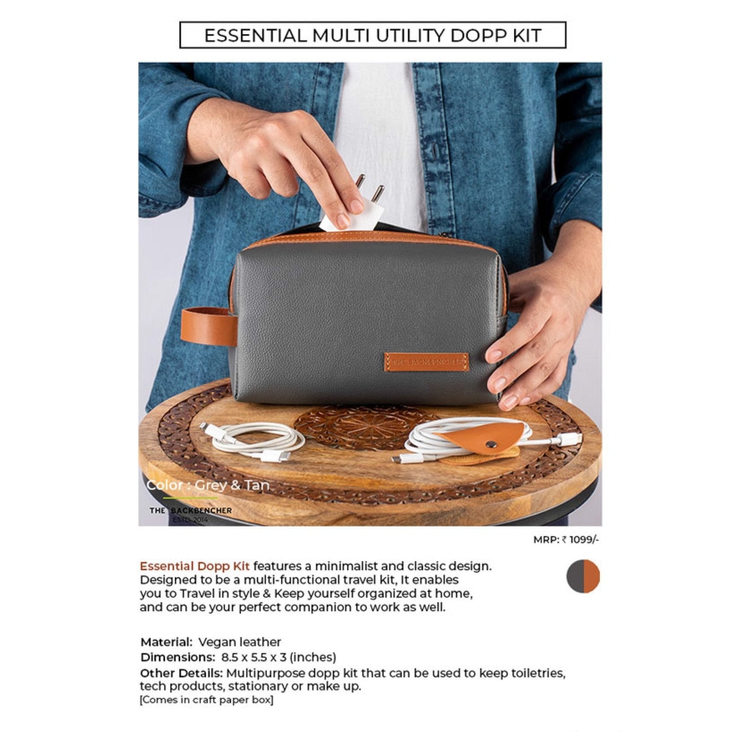 ESSENTIAL MULTI UTILITY DOPP KIT - VEGAN LEATHER MARSH Corporate gifts