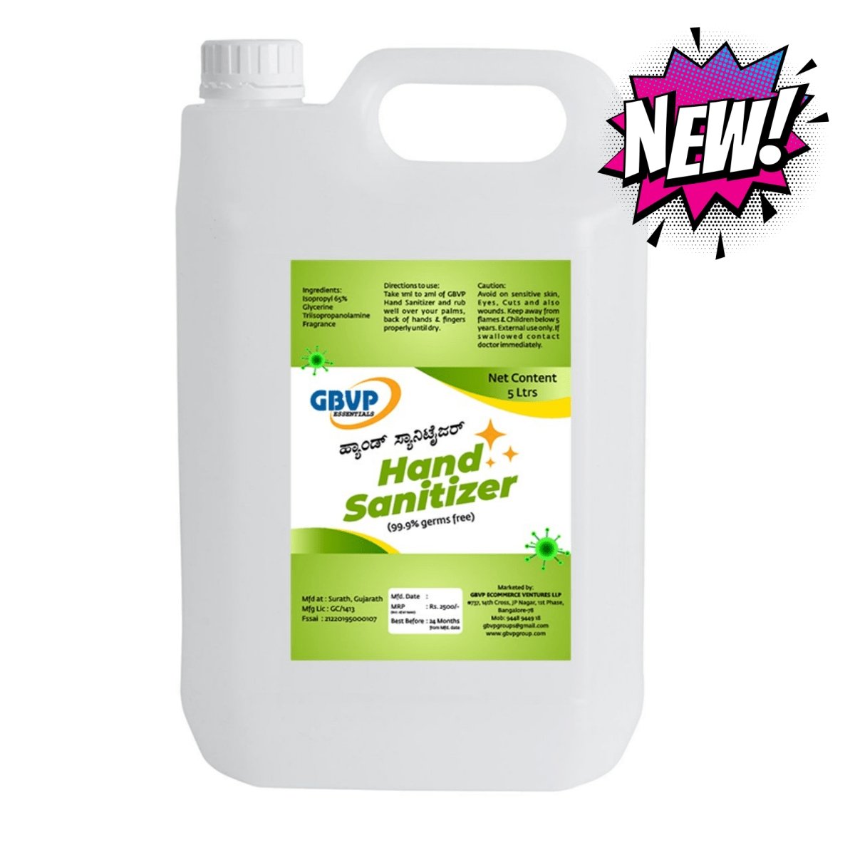 GBVP Hand Sanitizer 5Ltrs GBVP ECommerce Ventures LLP