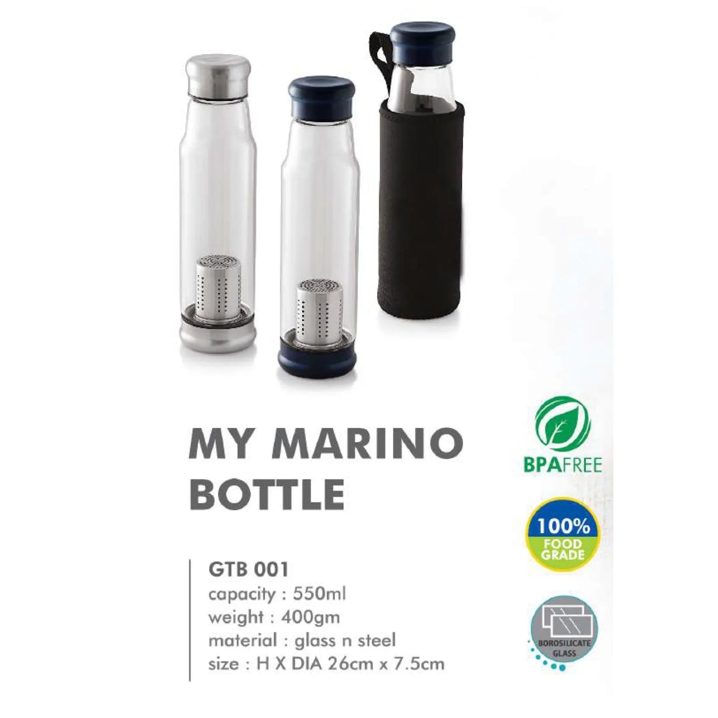 Glass Bottle GTB 001 - 550ml MARSH Corporate gifts