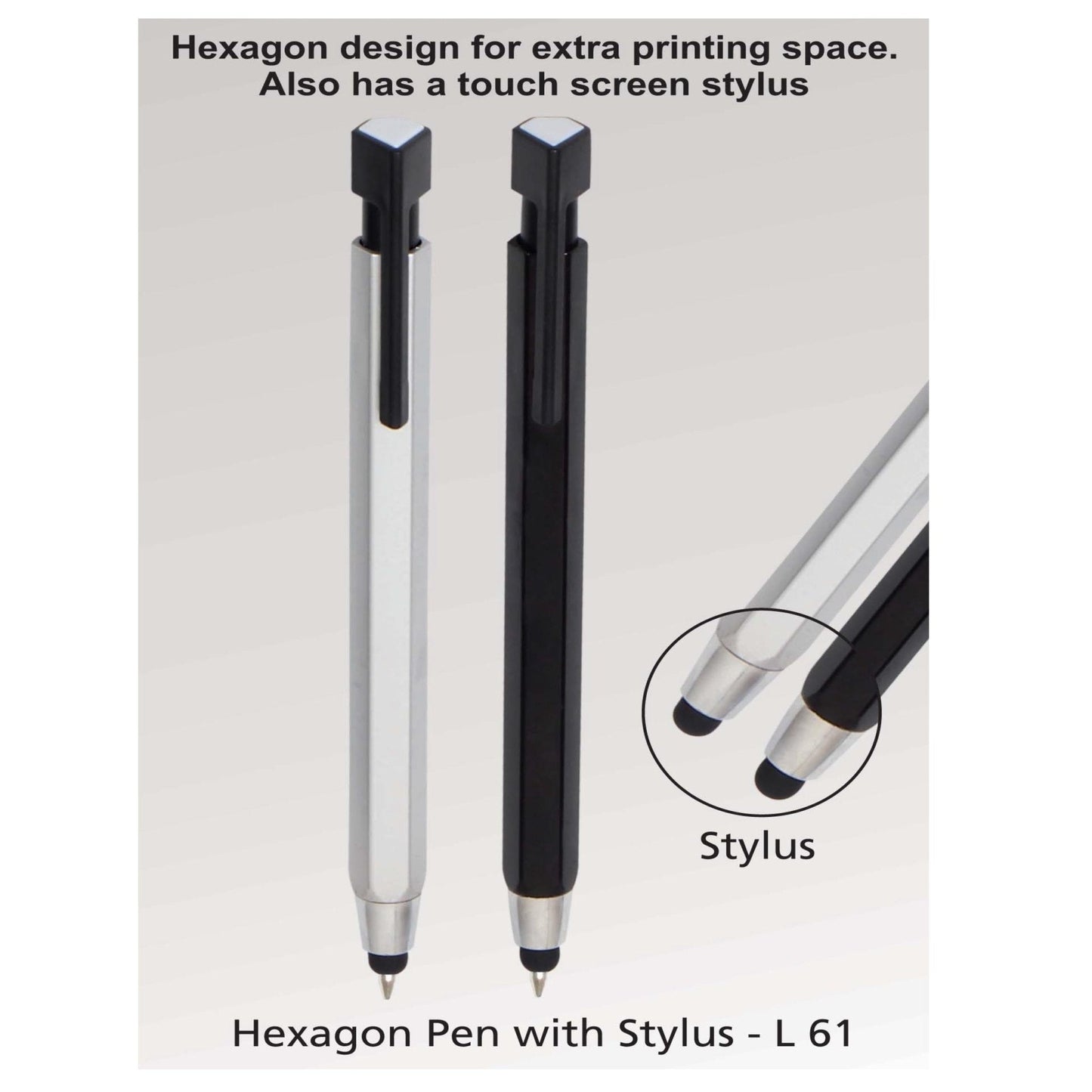 Hexagon Pen With Stylus - L 61
