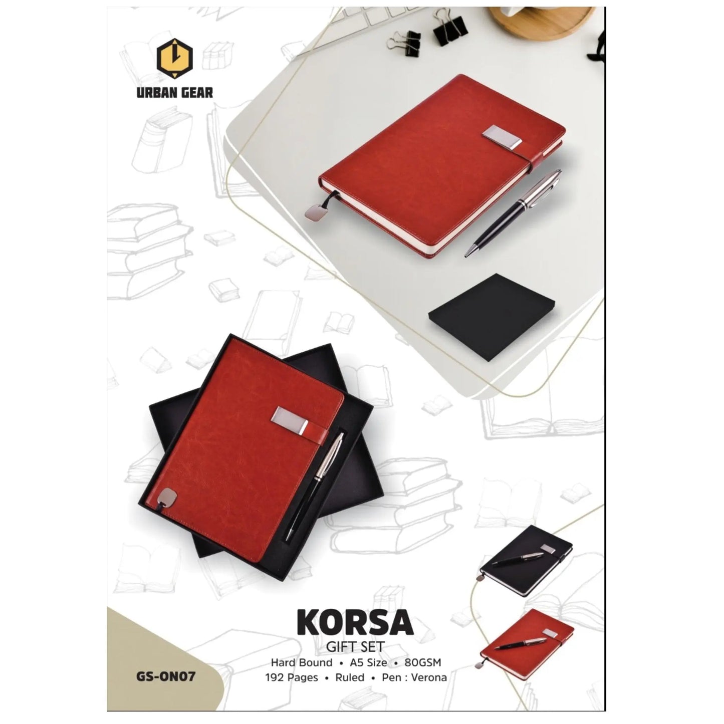 Korsa Stationary Gift Set - Book + Pen - GS-ON07 MARSH Corporate gifts