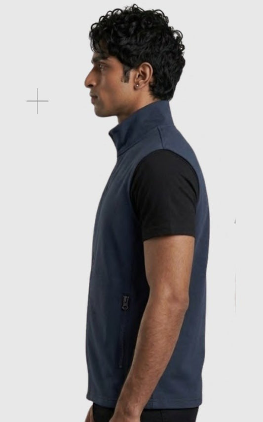 Stretch Poly-Spandex Sleeveless Zipper Jacket – Quality 1000 (280 GSM) – back view