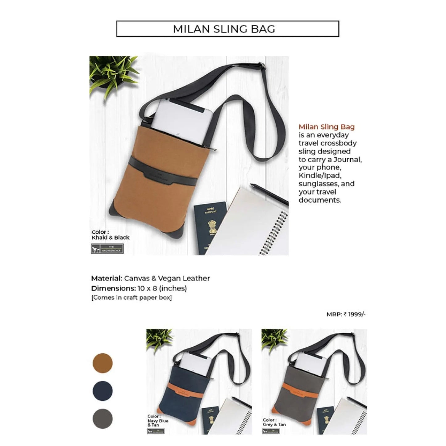 MILAN SLING BAG - LEATHER SLING BAG MARSH Corporate gifts