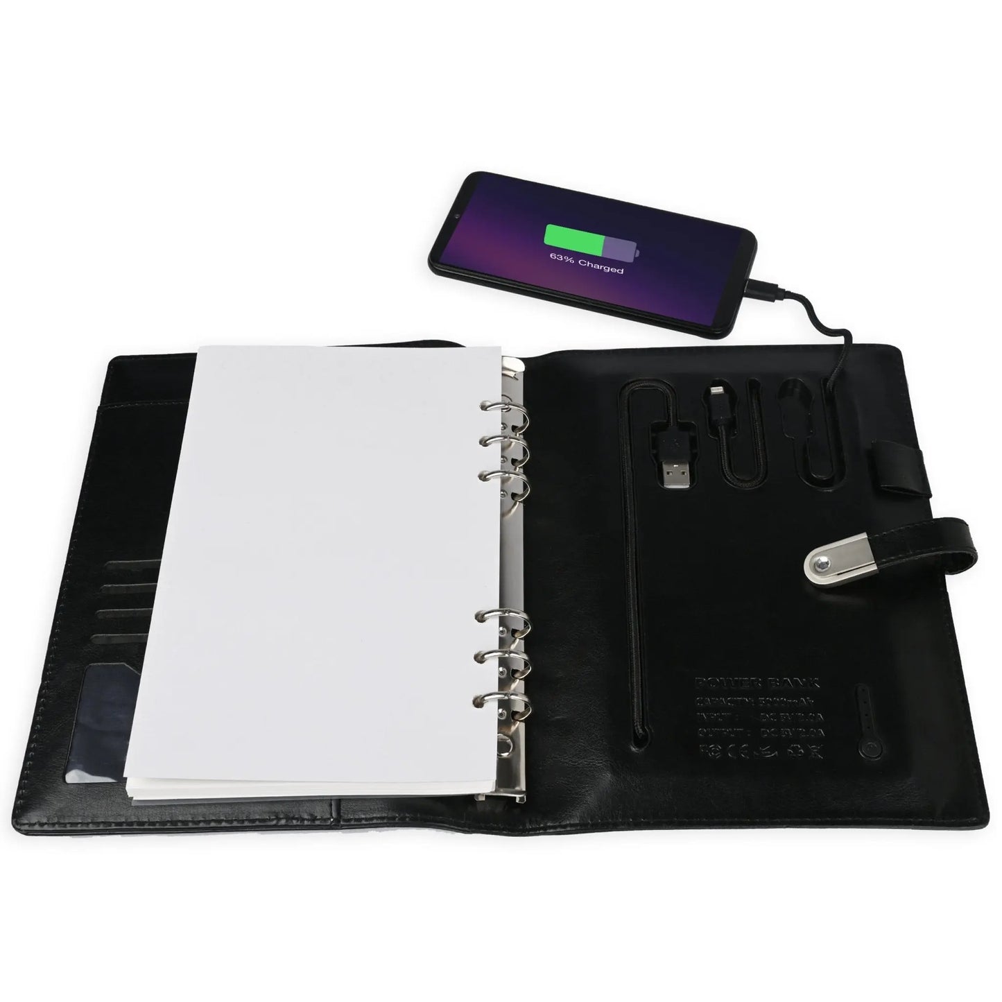 Notebook Diary Power bank 5000 mAh with 32GB USB MARSH Corporate gifts