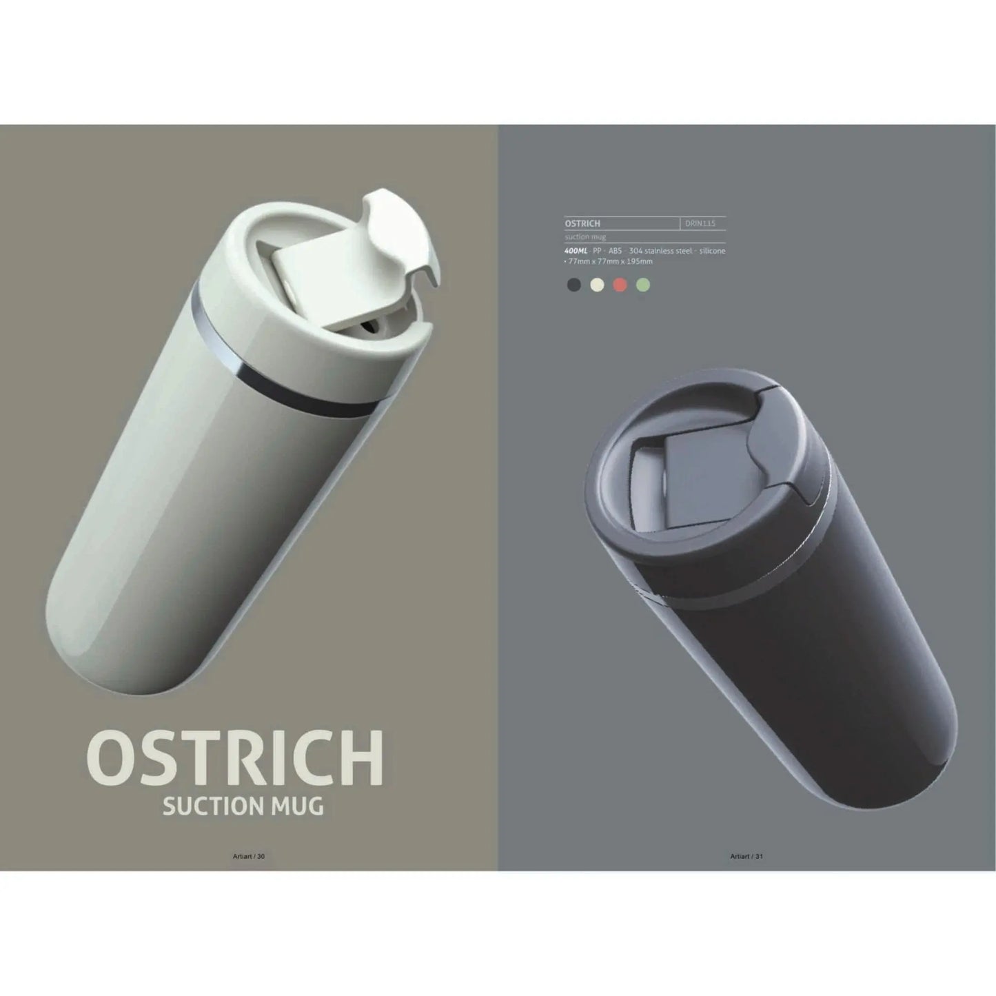 Ostrich Suction Mug 400ml - DRIN115 MARSH Corporate gifts