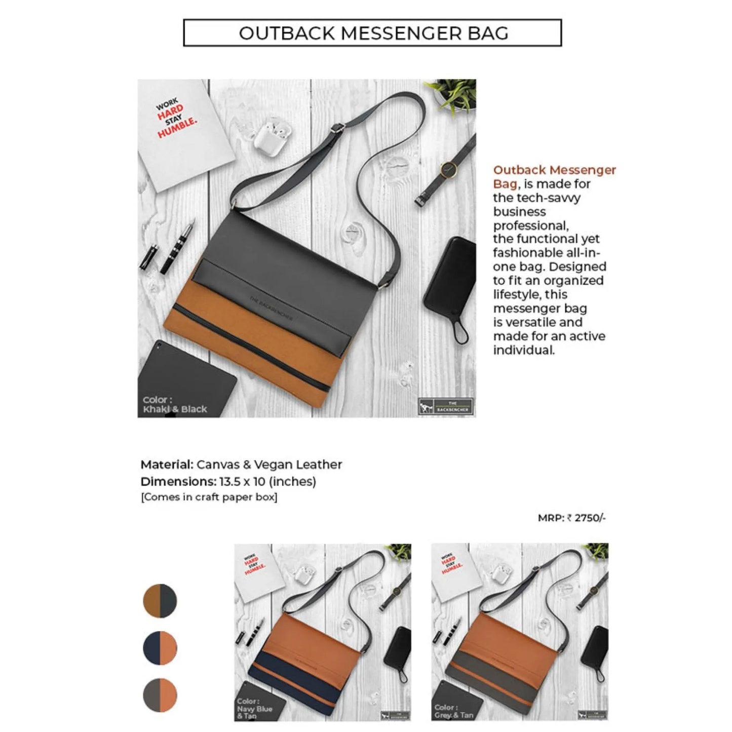OUTBACK MESSENGER BAG - LEATHER BAG MARSH Corporate gifts