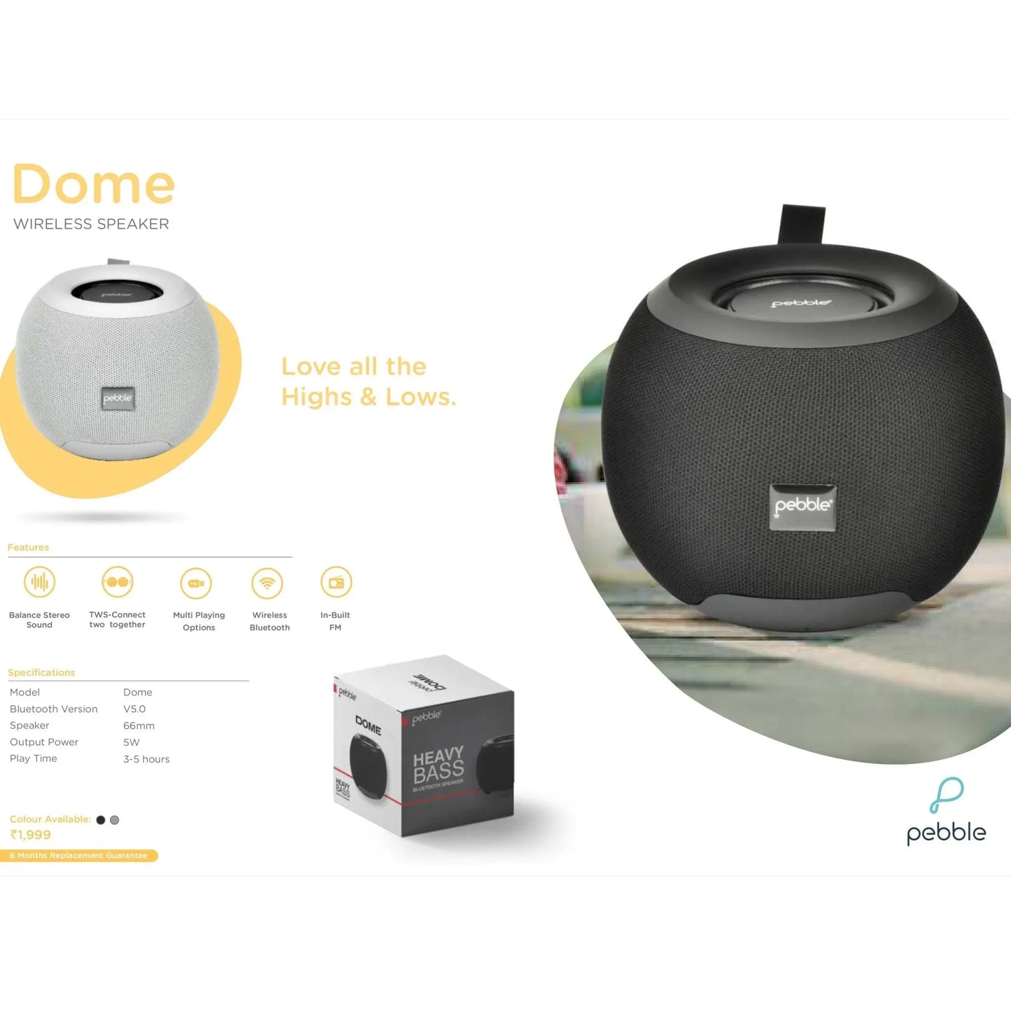 Pebble Demo Wireless Speaker - 5W MARSH Corporate gifts