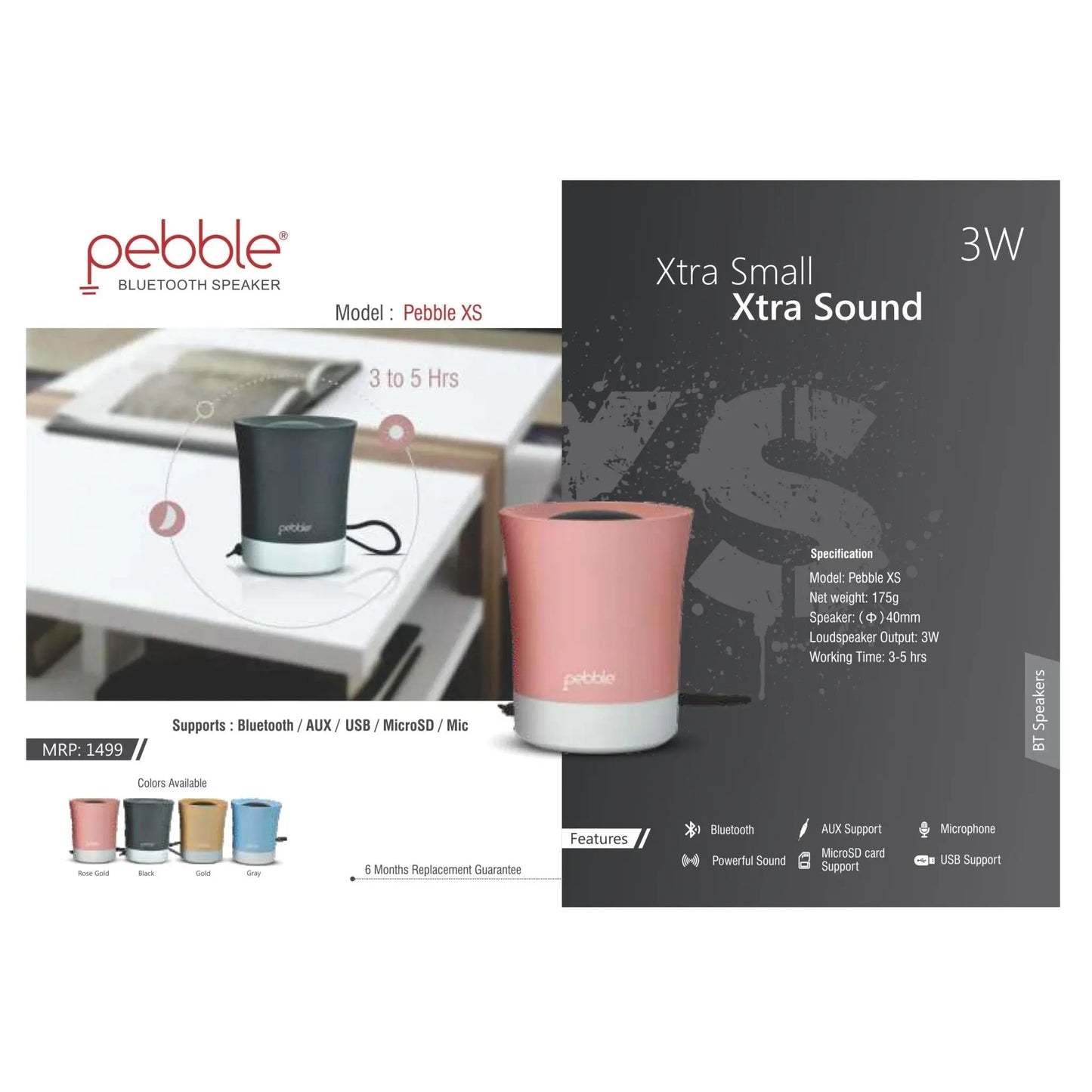 Pebble XS Prime Bluetooth Speaker MARSH Stationery
