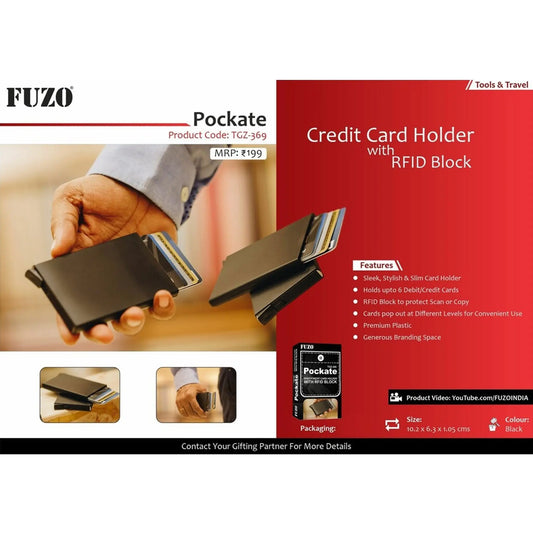 Pockate Credit Card Holder with RFID Block - TGZ-369 MARSH Corporate gifts