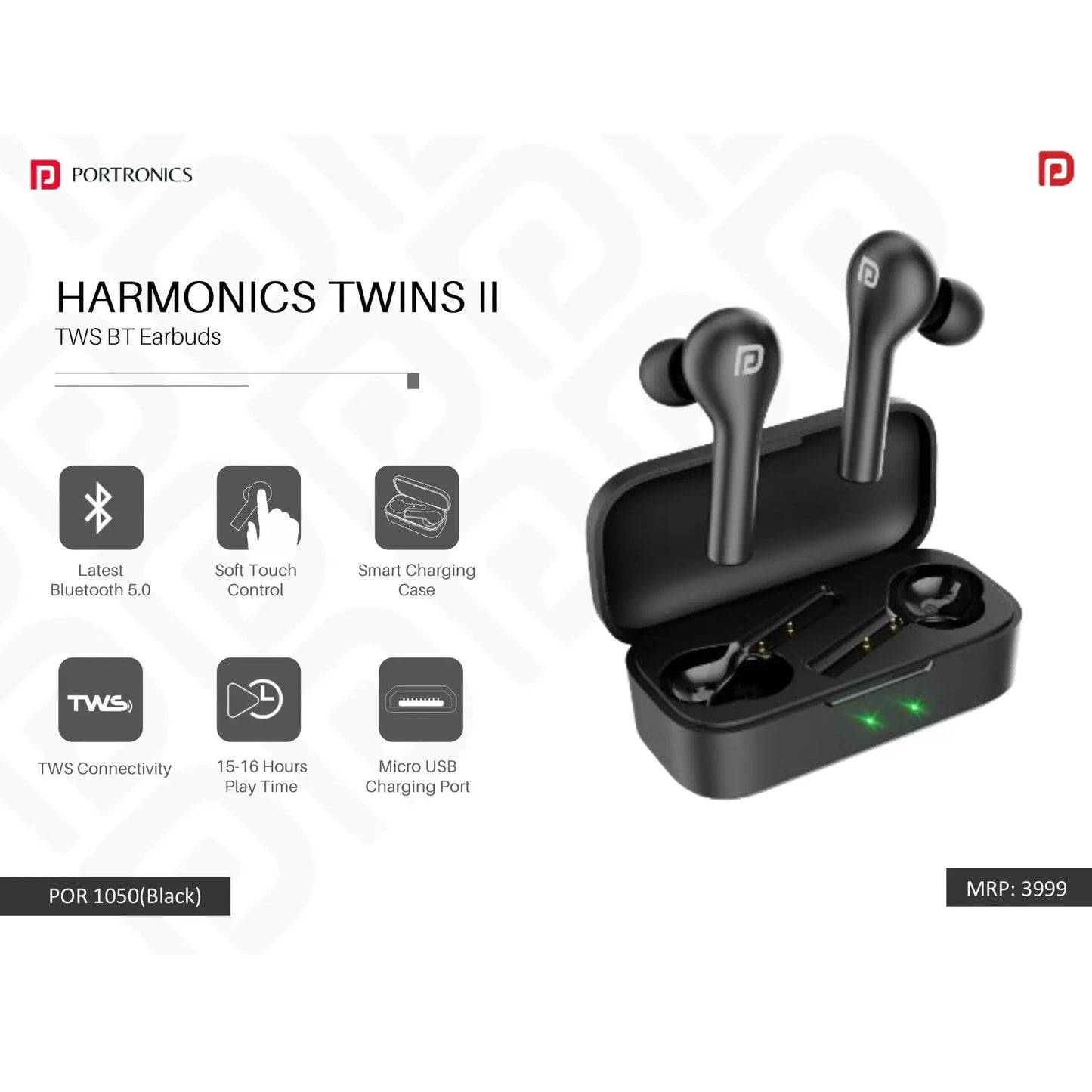 Portronics TWS BT Earbuds - POR 1050 MARSH Corporate gifts