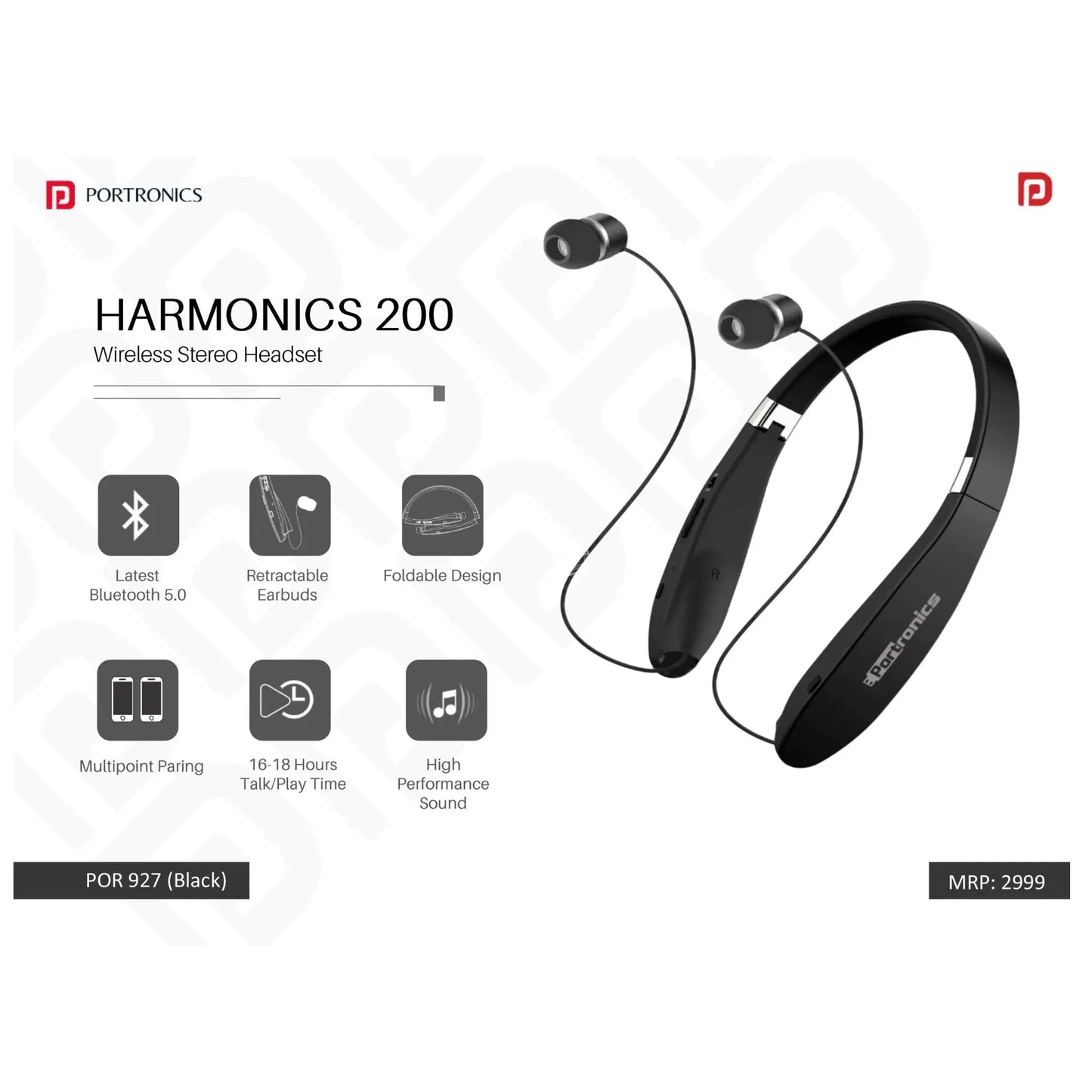Portronics Wireless Stereo Headset & Neckband - POR 927 MARSH Corporate gifts