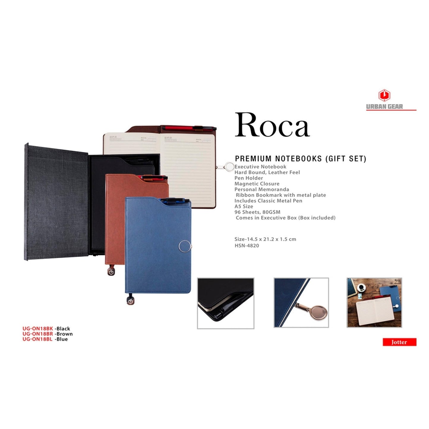 URBAN GEAR Roca Note Books - UG-ON18 MARSH Stationery