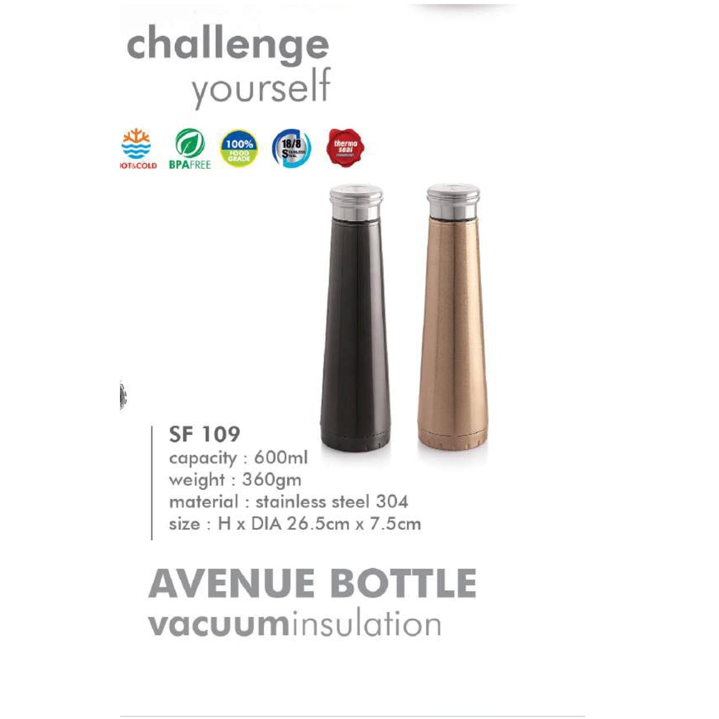 Stainless Steel Vacuum Bottle - SF 109 - 600ml MARSH Corporate gifts