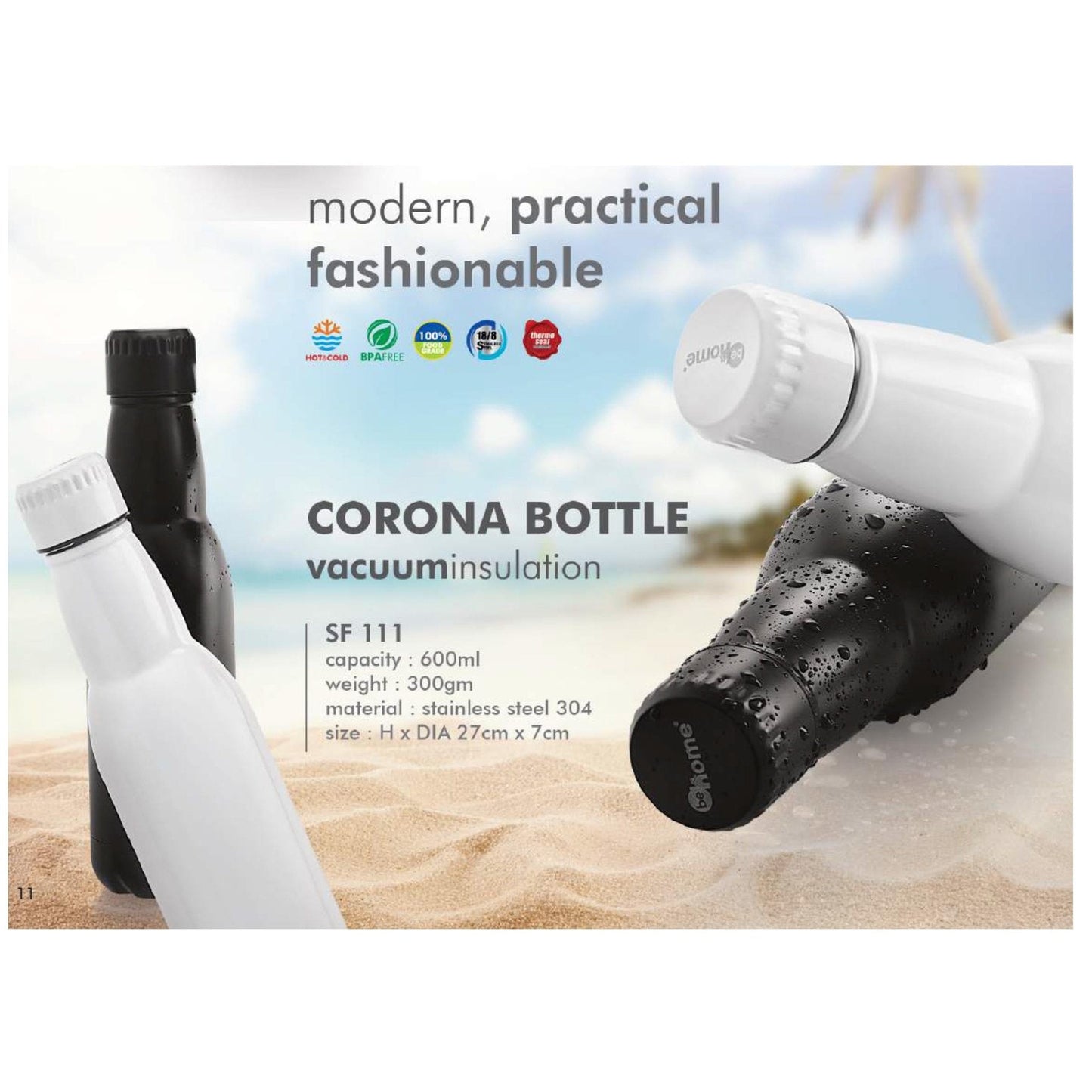Stainless Steel Vacuum Bottle - SF 111 - 600ml MARSH Corporate gifts