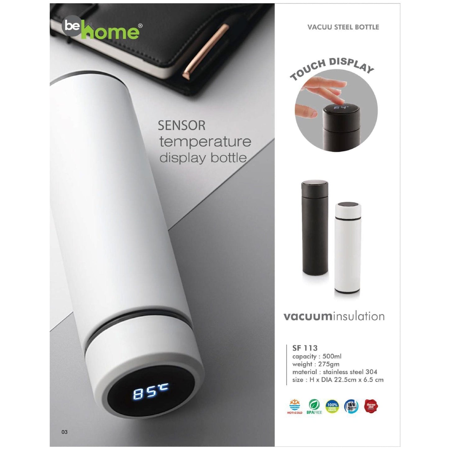 Stainless Steel Vacuum Bottle - SF 113 - 500ml MARSH Corporate gifts